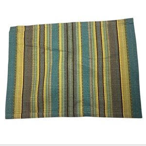 Crate & Barrel Set of 6 Teal Castillo Placemats